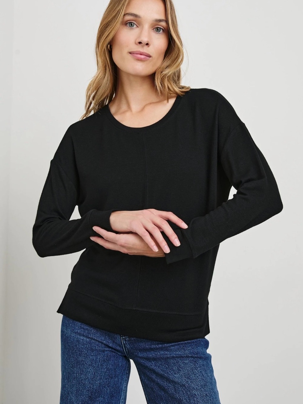 Rails Iggy Long Sleeve Knit Tee – Black – XS